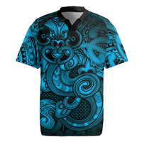 Aotearoa Maori Hei Tiki Rugby Jersey Kikorangi Kowhaiwhai Puhoro Motif