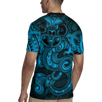 Aotearoa Maori Hei Tiki Rugby Jersey Kikorangi Kowhaiwhai Puhoro Motif