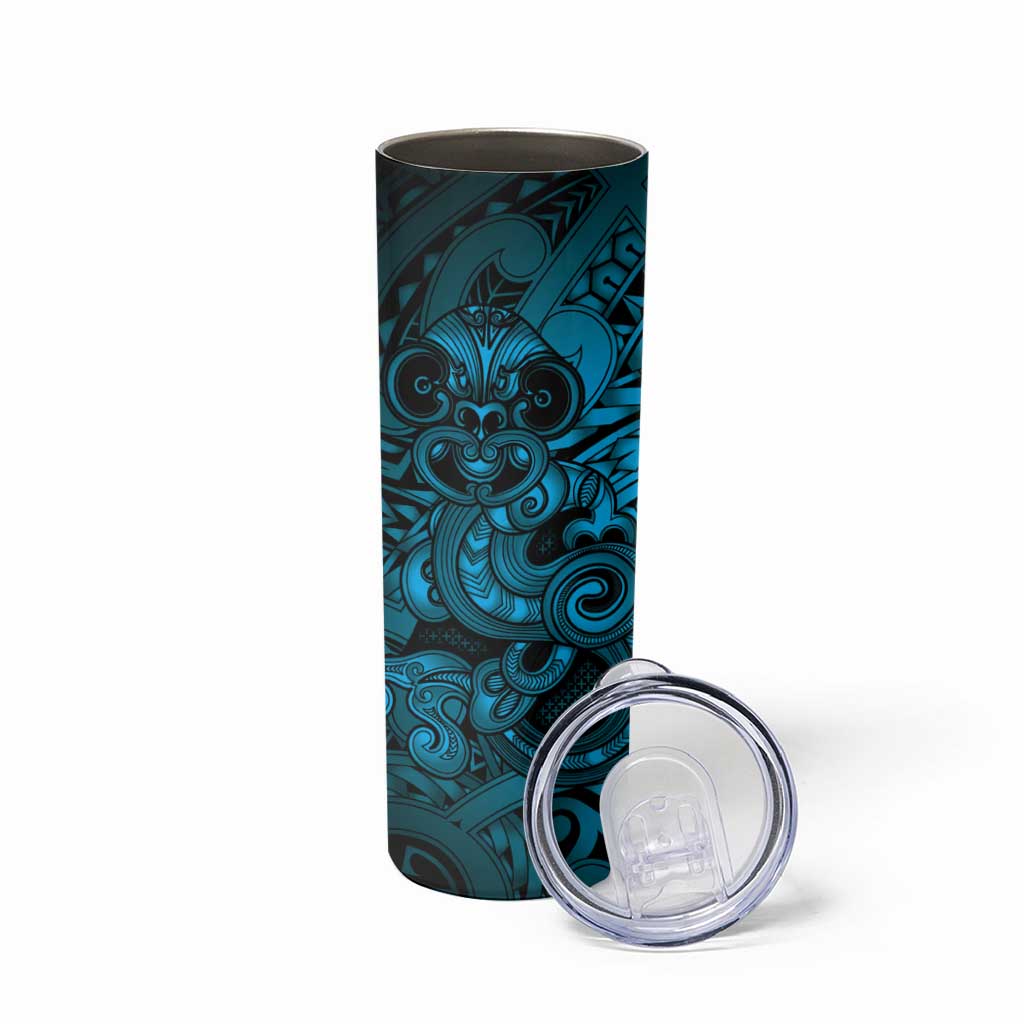 Aotearoa Maori Hei Tiki Skinny Tumbler Kikorangi Kowhaiwhai Puhoro Motif LT9 - Polynesian Pride