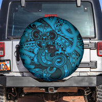 Aotearoa Maori Hei Tiki Spare Tire Cover Kikorangi Kowhaiwhai Puhoro Motif