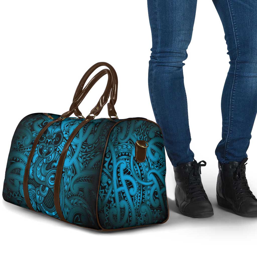 Aotearoa Maori Hei Tiki Travel Bag Kikorangi Kowhaiwhai Puhoro Motif