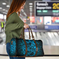 Aotearoa Maori Hei Tiki Travel Bag Kikorangi Kowhaiwhai Puhoro Motif