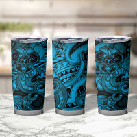 Aotearoa Maori Hei Tiki Tumbler Cup Kikorangi Kowhaiwhai Puhoro Motif