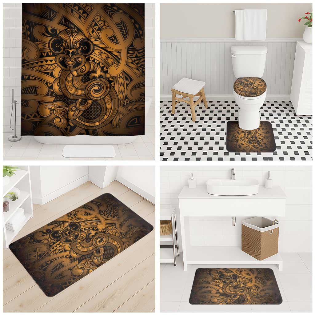 Aotearoa Maori Hei Tiki Bathroom Set Koura Kowhaiwhai Puhoro Motif