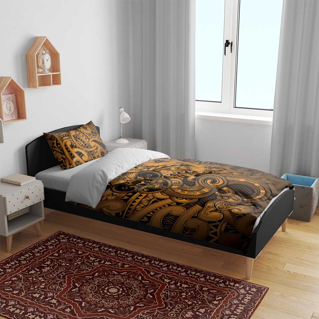 Aotearoa Maori Hei Tiki Bedding Set Koura Kowhaiwhai Puhoro Motif