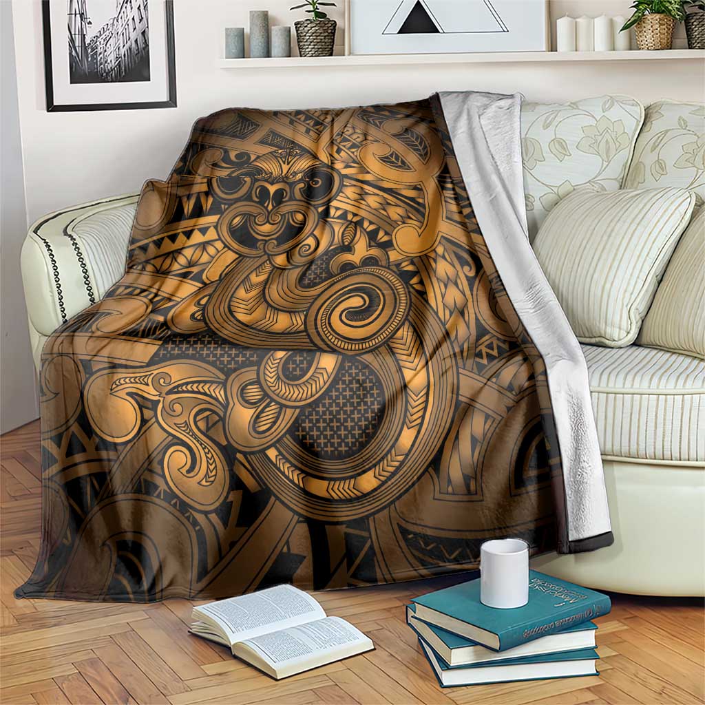 Aotearoa Maori Hei Tiki Blanket Koura Kowhaiwhai Puhoro Motif