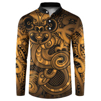 Aotearoa Maori Hei Tiki Button Sweatshirt Koura Kowhaiwhai Puhoro Motif