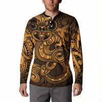 Aotearoa Maori Hei Tiki Button Sweatshirt Koura Kowhaiwhai Puhoro Motif