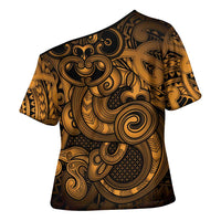 Aotearoa Maori Hei Tiki Cross Shoulder Shirt Koura Kowhaiwhai Puhoro Motif