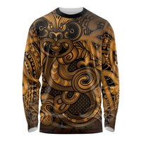 Aotearoa Maori Hei Tiki Long Sleeve Shirt Koura Kowhaiwhai Puhoro Motif