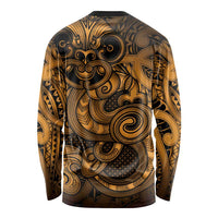 Aotearoa Maori Hei Tiki Long Sleeve Shirt Koura Kowhaiwhai Puhoro Motif