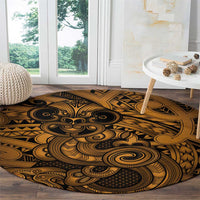 Aotearoa Maori Hei Tiki Round Carpet Koura Kowhaiwhai Puhoro Motif