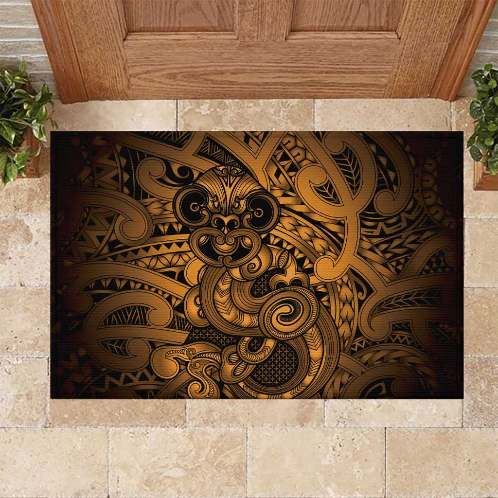 Aotearoa Maori Hei Tiki Rubber Doormat Koura Kowhaiwhai Puhoro Motif
