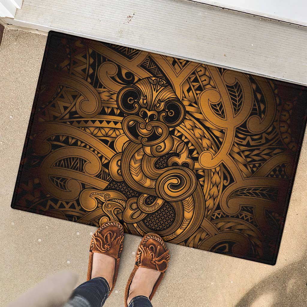 Aotearoa Maori Hei Tiki Rubber Doormat Koura Kowhaiwhai Puhoro Motif