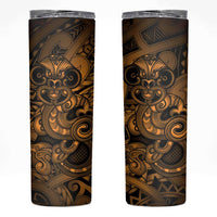 Aotearoa Maori Hei Tiki Skinny Tumbler Koura Kowhaiwhai Puhoro Motif LT9 Gold - Polynesian Pride
