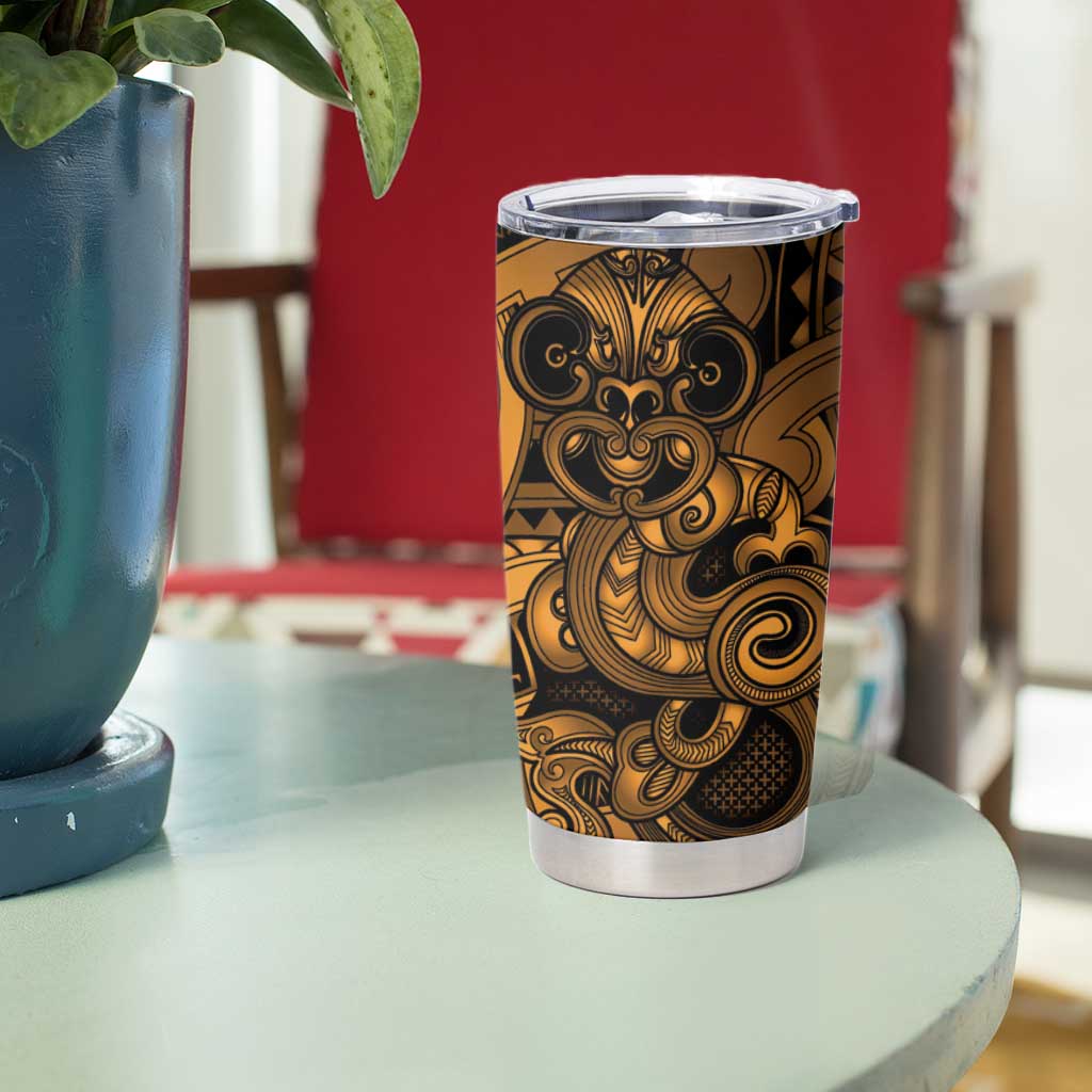 Aotearoa Maori Hei Tiki Tumbler Cup Koura Kowhaiwhai Puhoro Motif
