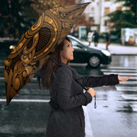 Aotearoa Maori Hei Tiki Umbrella Koura Kowhaiwhai Puhoro Motif
