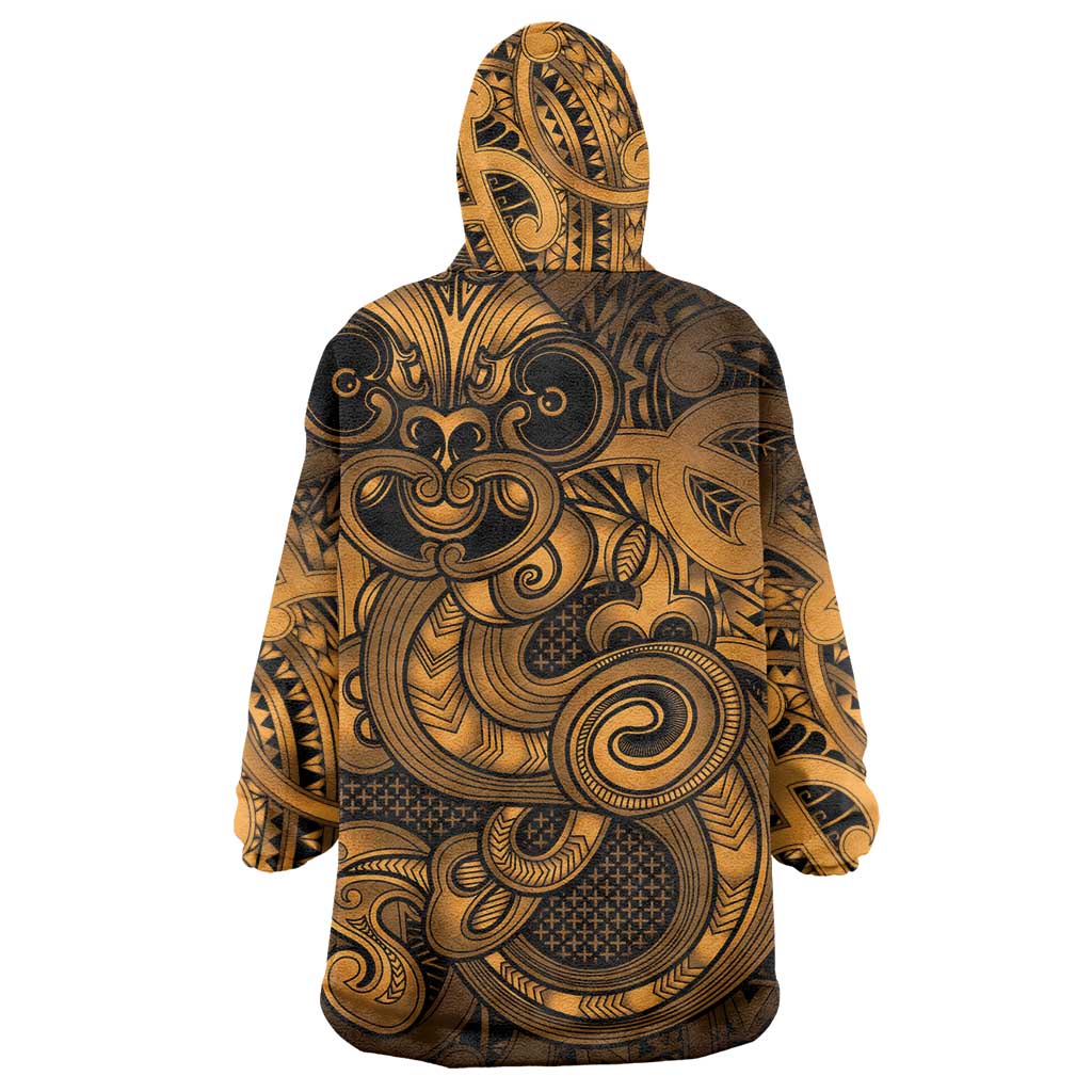 Aotearoa Maori Hei Tiki Wearable Blanket Hoodie Koura Kowhaiwhai Puhoro Motif LT9 - Polynesian Pride