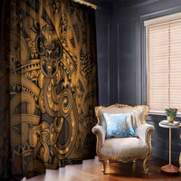 Aotearoa Maori Hei Tiki Window Curtain Koura Kowhaiwhai Puhoro Motif