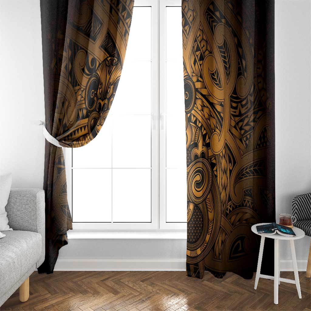 Aotearoa Maori Hei Tiki Window Curtain Koura Kowhaiwhai Puhoro Motif