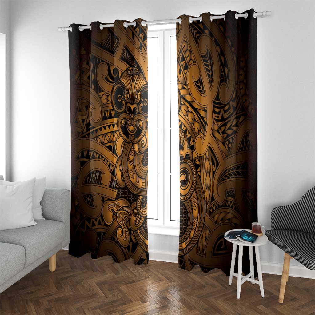 Aotearoa Maori Hei Tiki Window Curtain Koura Kowhaiwhai Puhoro Motif