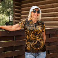Aotearoa Maori Hei Tiki Women Polo Shirt Koura Kowhaiwhai Puhoro Motif LT9 - Polynesian Pride