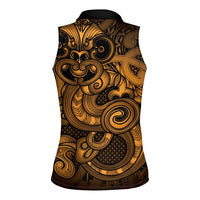 Aotearoa Maori Hei Tiki Women Sleeveless Polo Shirt Koura Kowhaiwhai Puhoro Motif LT9 - Polynesian Pride