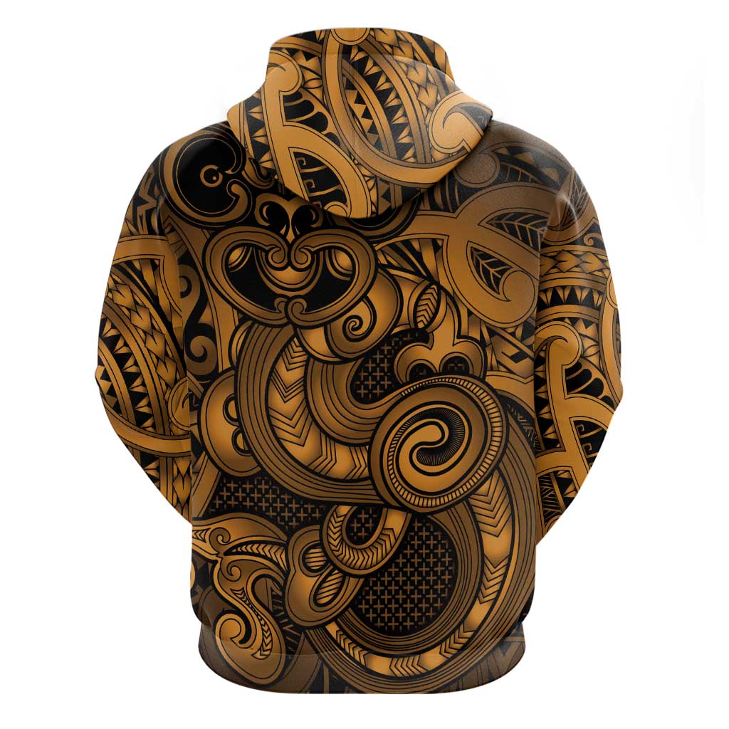 Aotearoa Maori Hei Tiki Zip Hoodie Koura Kowhaiwhai Puhoro Motif