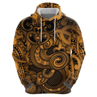 Aotearoa Maori Hei Tiki Zip Hoodie Koura Kowhaiwhai Puhoro Motif