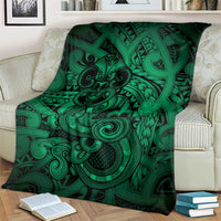 Aotearoa Maori Hei Tiki Blanket Kakariki Kowhaiwhai Puhoro Motif