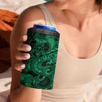 Aotearoa Maori Hei Tiki 4 in 1 Can Cooler Tumbler Kakariki Kowhaiwhai Puhoro Motif LT9 - Polynesian Pride