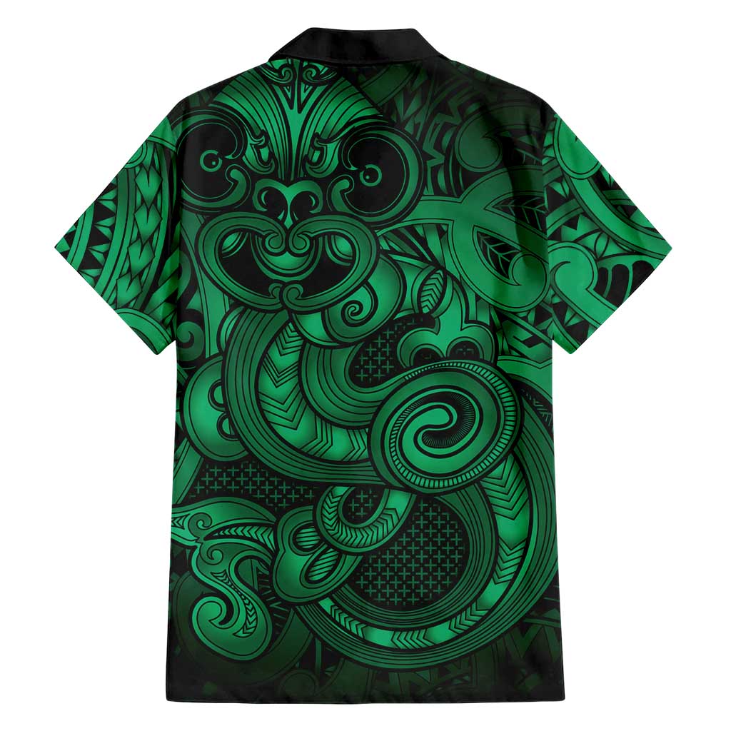 Aotearoa Maori Hei Tiki Family Matching Off Shoulder Maxi Dress and Hawaiian Shirt Kakariki Kowhaiwhai Puhoro Motif LT9 - Polynesian Pride
