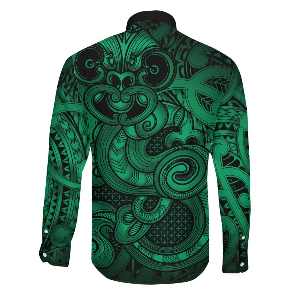 Aotearoa Maori Hei Tiki Family Matching Summer Maxi Dress and Hawaiian Shirt Kakariki Kowhaiwhai Puhoro Motif LT9 - Polynesian Pride