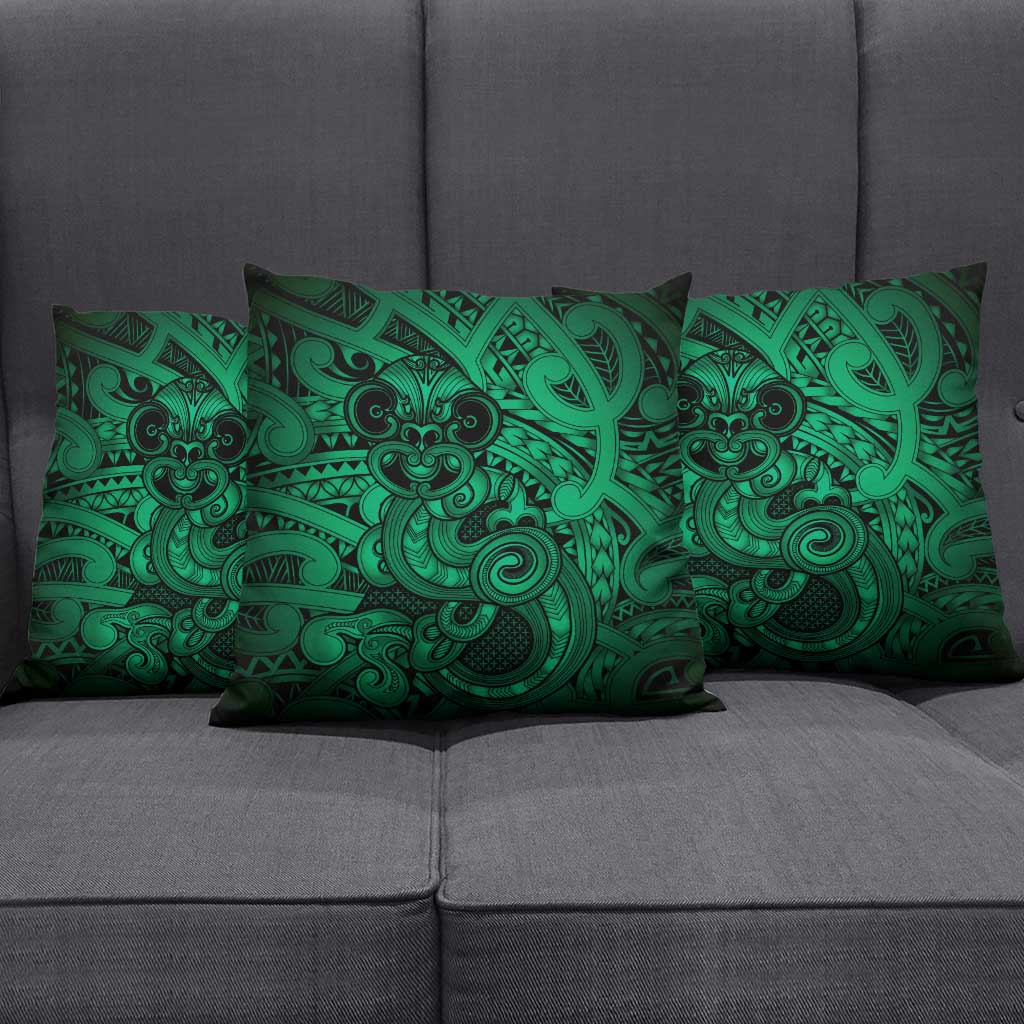 Aotearoa Maori Hei Tiki Pillow Cover Kakariki Kowhaiwhai Puhoro Motif LT9 - Polynesian Pride
