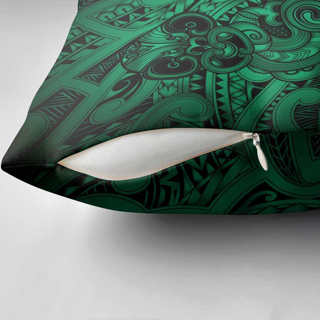 Aotearoa Maori Hei Tiki Pillow Cover Kakariki Kowhaiwhai Puhoro Motif LT9 - Polynesian Pride