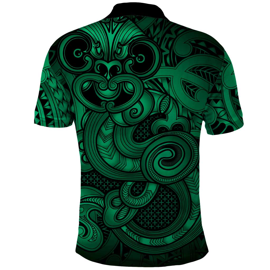 Aotearoa Maori Hei Tiki Polo Shirt Kakariki Kowhaiwhai Puhoro Motif