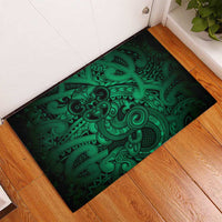 Aotearoa Maori Hei Tiki Rubber Doormat Kakariki Kowhaiwhai Puhoro Motif