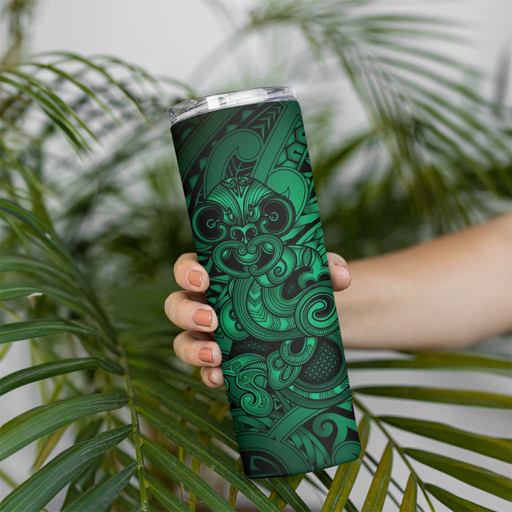 Aotearoa Maori Hei Tiki Skinny Tumbler Kakariki Kowhaiwhai Puhoro Motif LT9 - Polynesian Pride