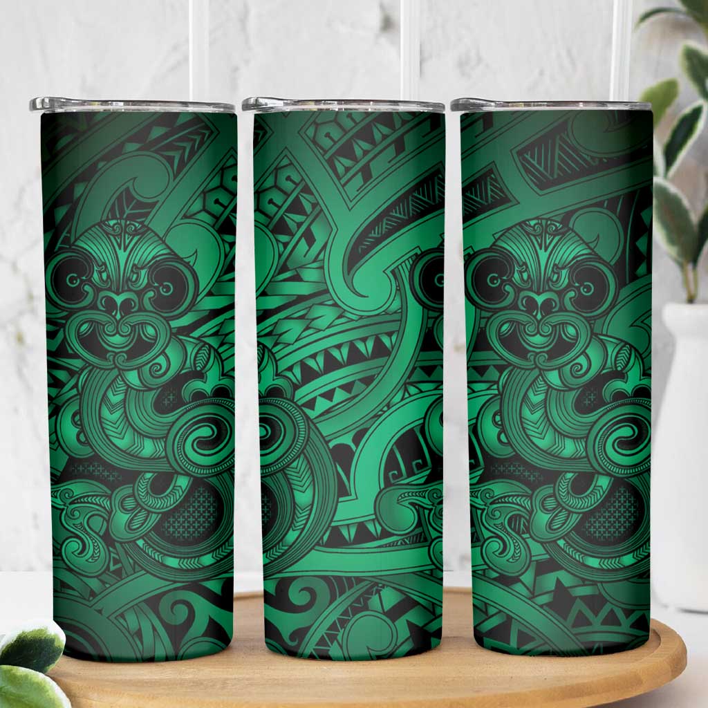 Aotearoa Maori Hei Tiki Skinny Tumbler Kakariki Kowhaiwhai Puhoro Motif LT9 - Polynesian Pride