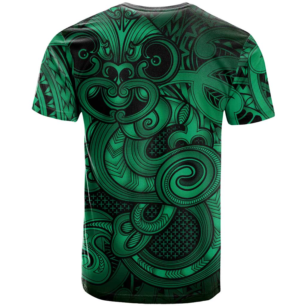 Aotearoa Maori Hei Tiki T Shirt Kakariki Kowhaiwhai Puhoro Motif