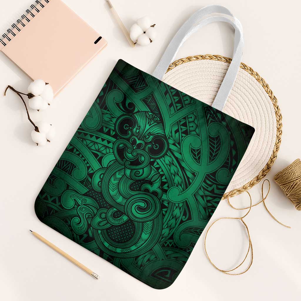 Aotearoa Maori Hei Tiki Tote Bag Kakariki Kowhaiwhai Puhoro Motif