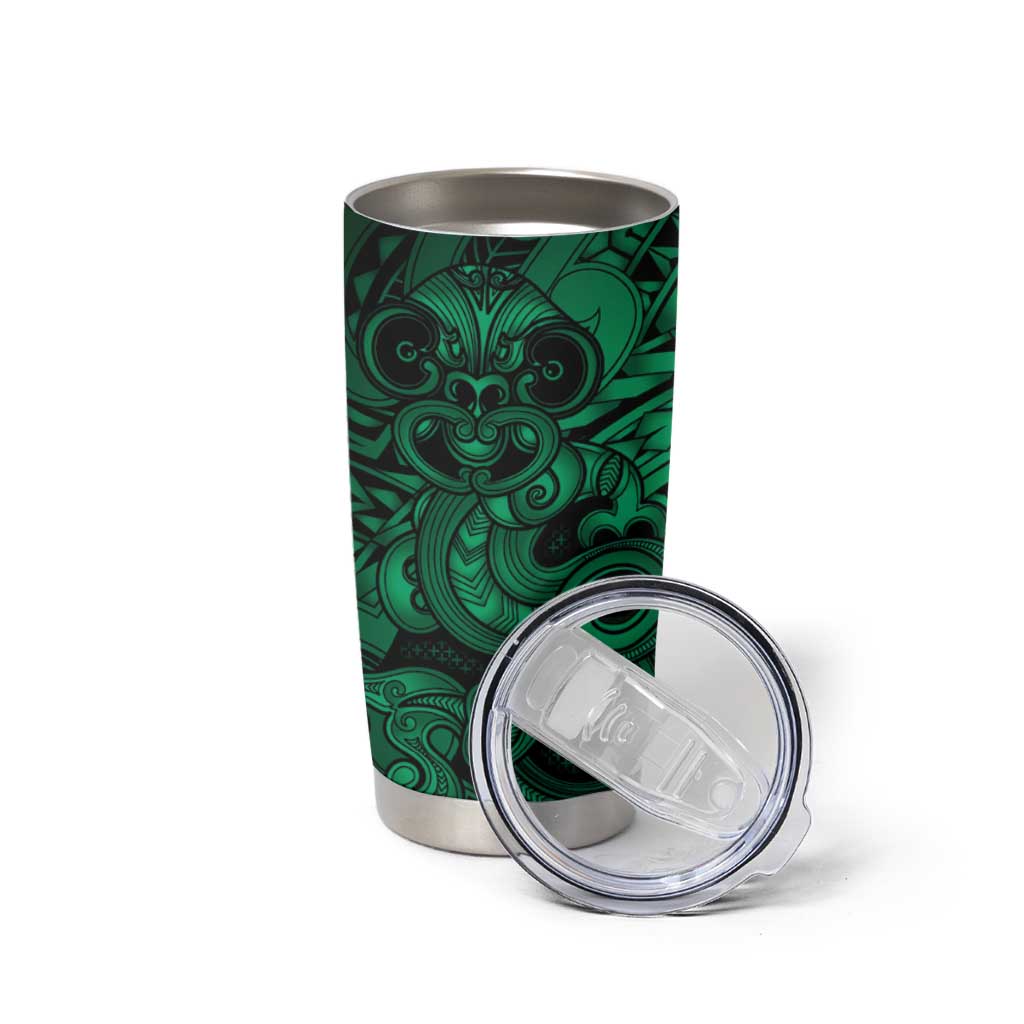 Aotearoa Maori Hei Tiki Tumbler Cup Kakariki Kowhaiwhai Puhoro Motif