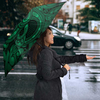 Aotearoa Maori Hei Tiki Umbrella Kakariki Kowhaiwhai Puhoro Motif