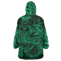 Aotearoa Maori Hei Tiki Wearable Blanket Hoodie Kakariki Kowhaiwhai Puhoro Motif LT9 - Polynesian Pride