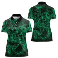 Aotearoa Maori Hei Tiki Women Polo Shirt Kakariki Kowhaiwhai Puhoro Motif LT9 - Polynesian Pride