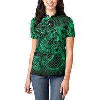 Aotearoa Maori Hei Tiki Women Polo Shirt Kakariki Kowhaiwhai Puhoro Motif LT9 - Polynesian Pride