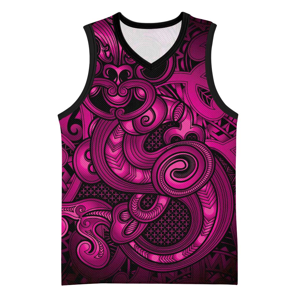 Aotearoa Maori Hei Tiki Basketball Jersey Mawhero Kowhaiwhai Puhoro Motif