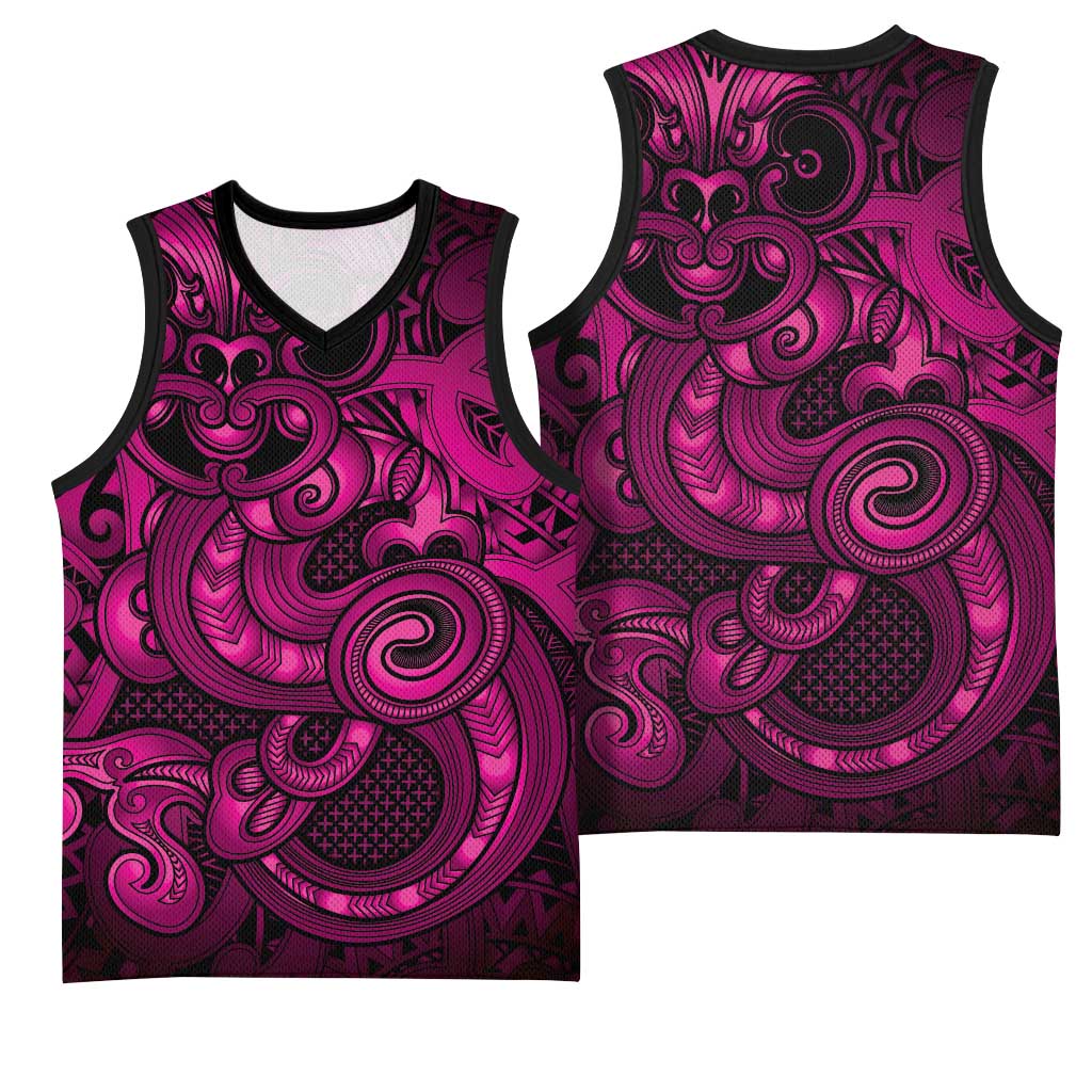 Aotearoa Maori Hei Tiki Basketball Jersey Mawhero Kowhaiwhai Puhoro Motif