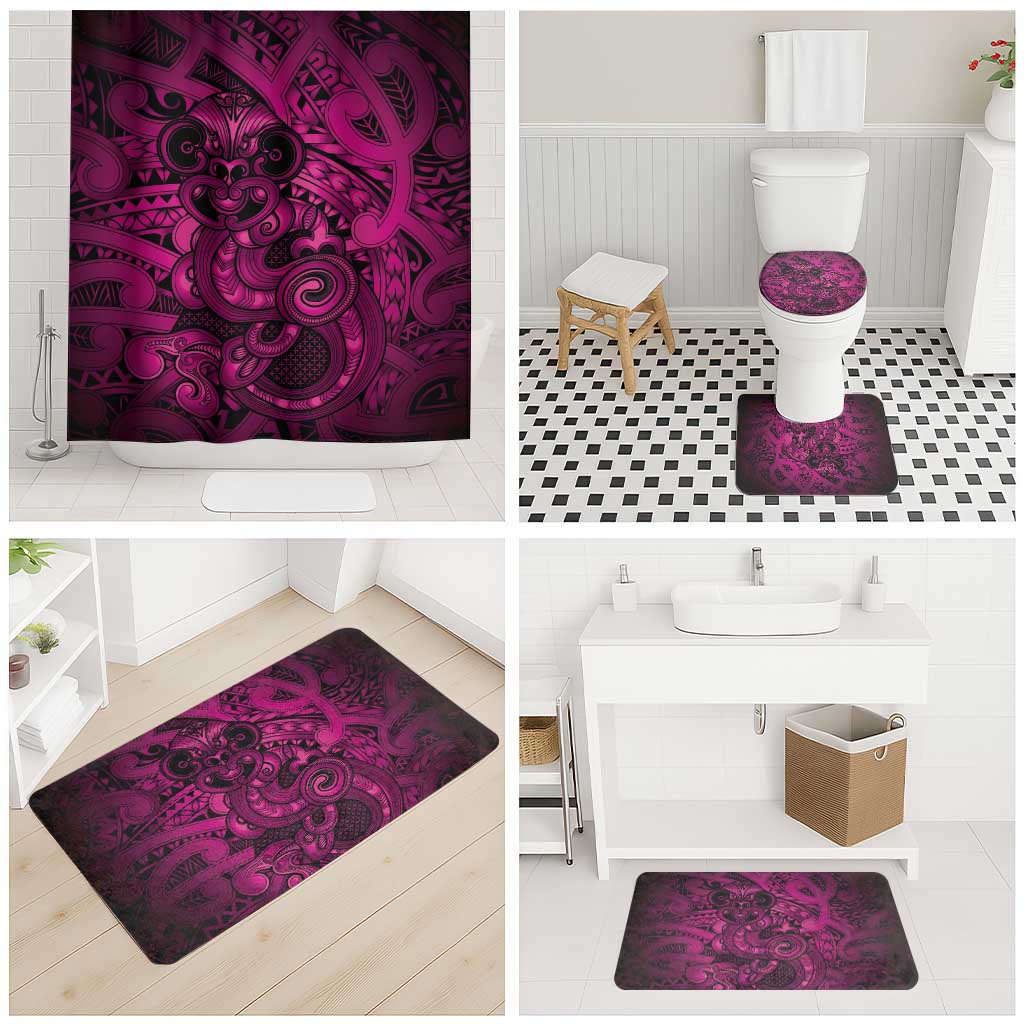 Aotearoa Maori Hei Tiki Bathroom Set Mawhero Kowhaiwhai Puhoro Motif