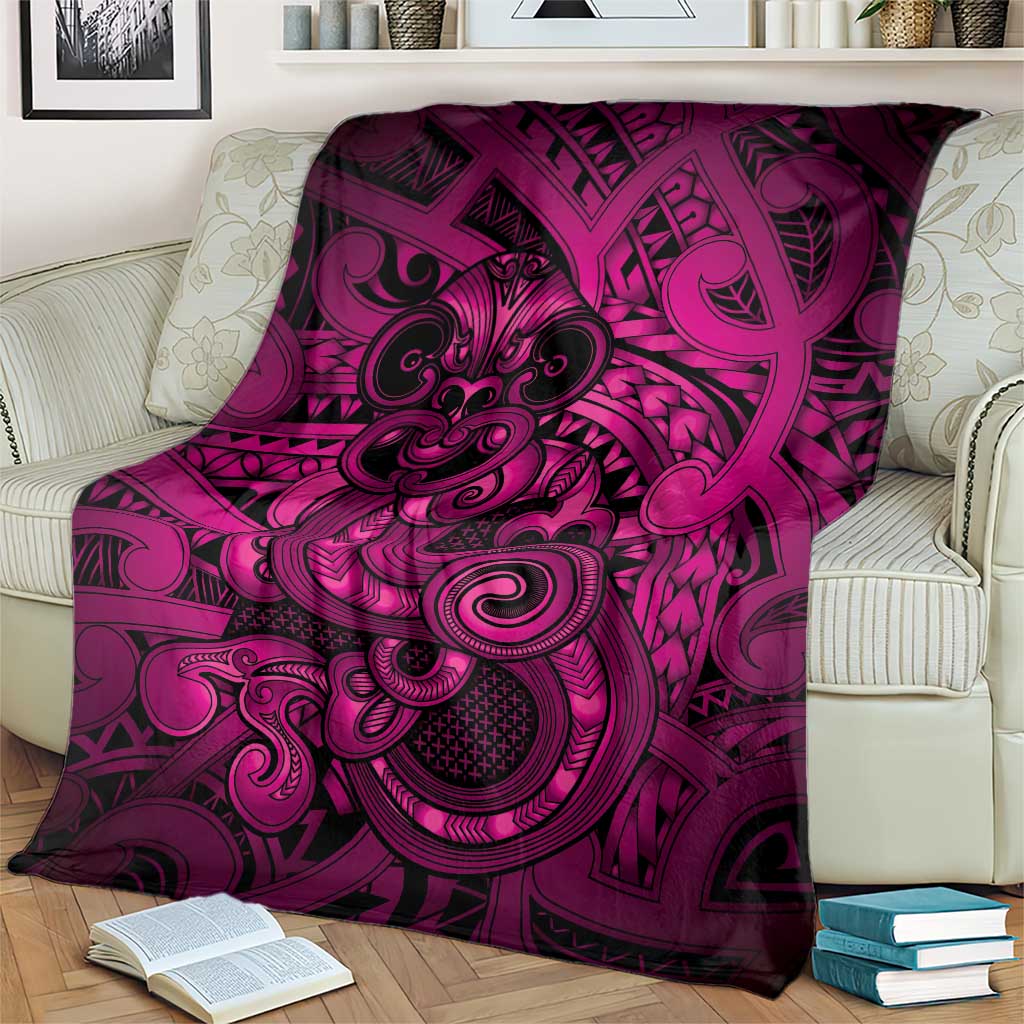Aotearoa Maori Hei Tiki Blanket Mawhero Kowhaiwhai Puhoro Motif